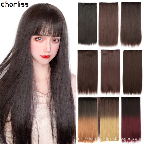 Wholesale Blonde Black Long 22''Straight Ombre New High Quality Hairpiece 5 Clip Synthetic Clip In Hair Extensions For Women